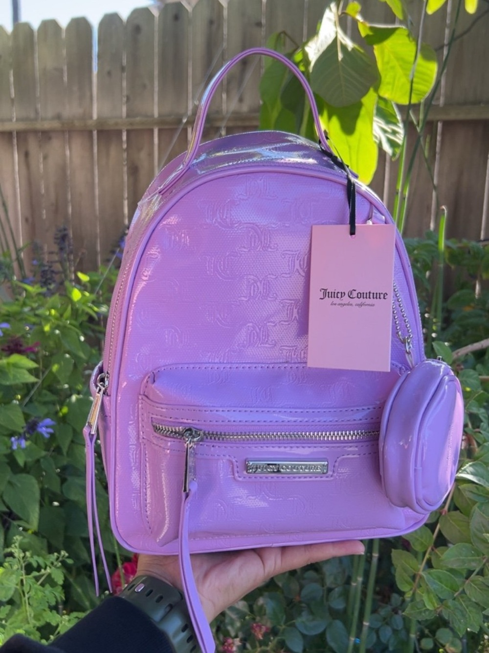 Juicy Couture Glossy Lavender Patent Mini Backpack